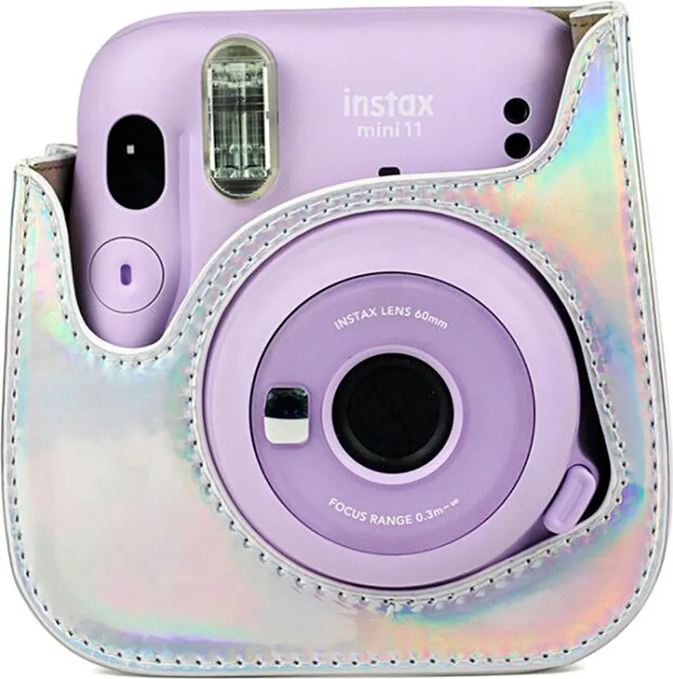 Чехол для камеры Rumi Pixie для Fujifilm Instax Mini 12/11 Iridriscent Silver (переливающийся серебристый) — фото 3