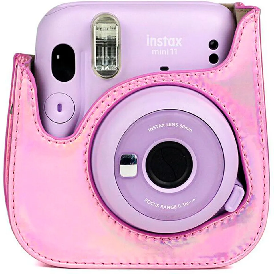Чехол для камеры Rumi Pixie для Fujifilm Instax Mini 12/11 Iridriscent Pink (переливающийся розовый) — фото 3