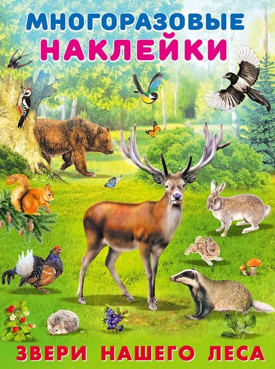 Набор наклеек Фламинго Многоразовые. Звери нашего леса / 9785783325953