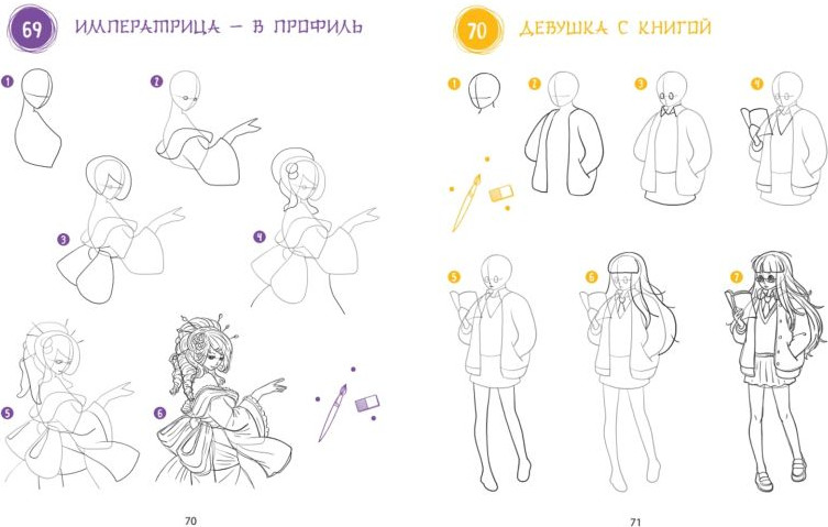 Нехудожественная книга Эксмо Большая книга аниме. 300 рисунков шаг за шагом (Эрцог Лиз, мягкая обложка) — фото 4