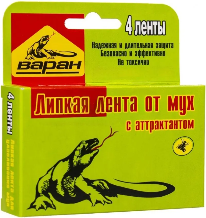 Набор лент от мух Варан Мухолов (4шт)