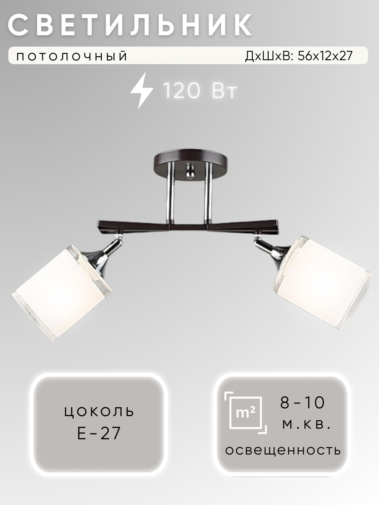 Потолочный светильник Aitin-Pro НПБ 02-2x60-101 / N5959/2 (кофе/хром)