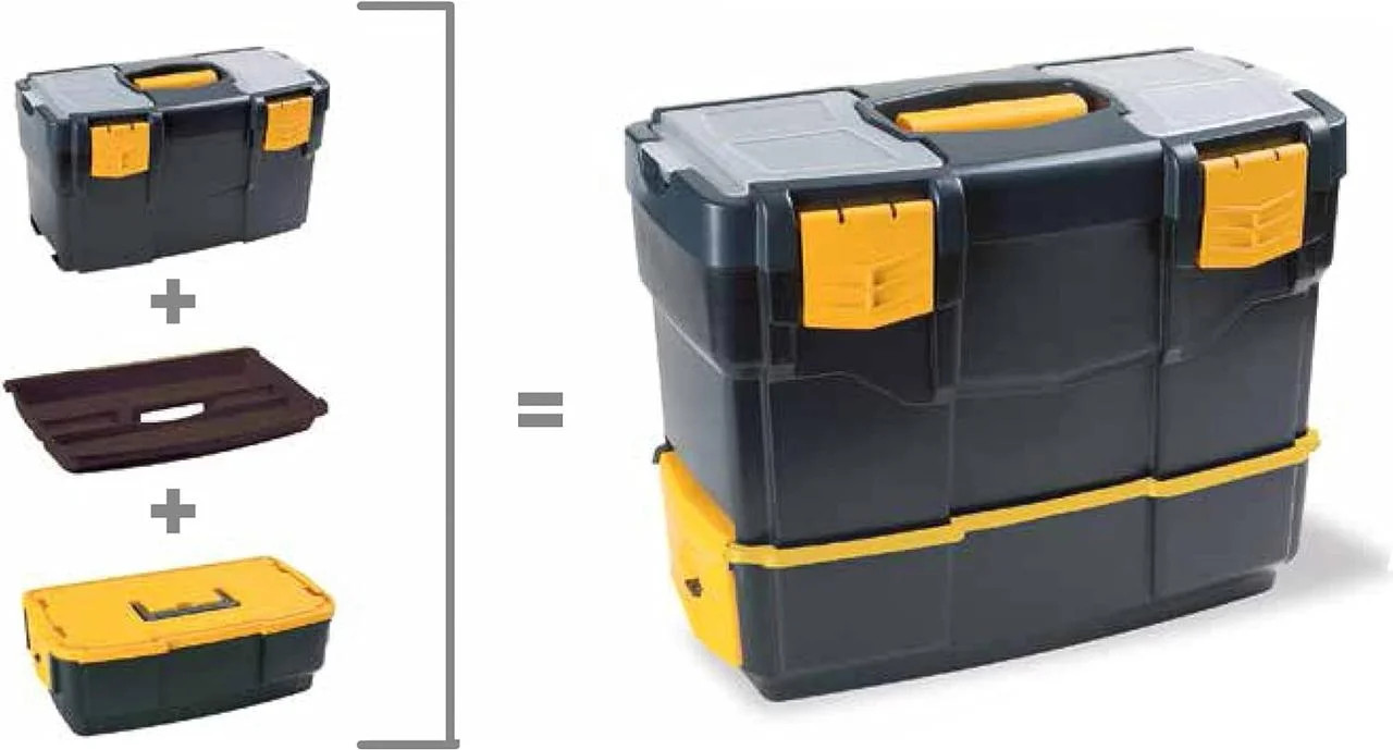 Набор ящиков для инструментов ArtPlast Tekna / 6500V (черный/желтый) — фото 2
