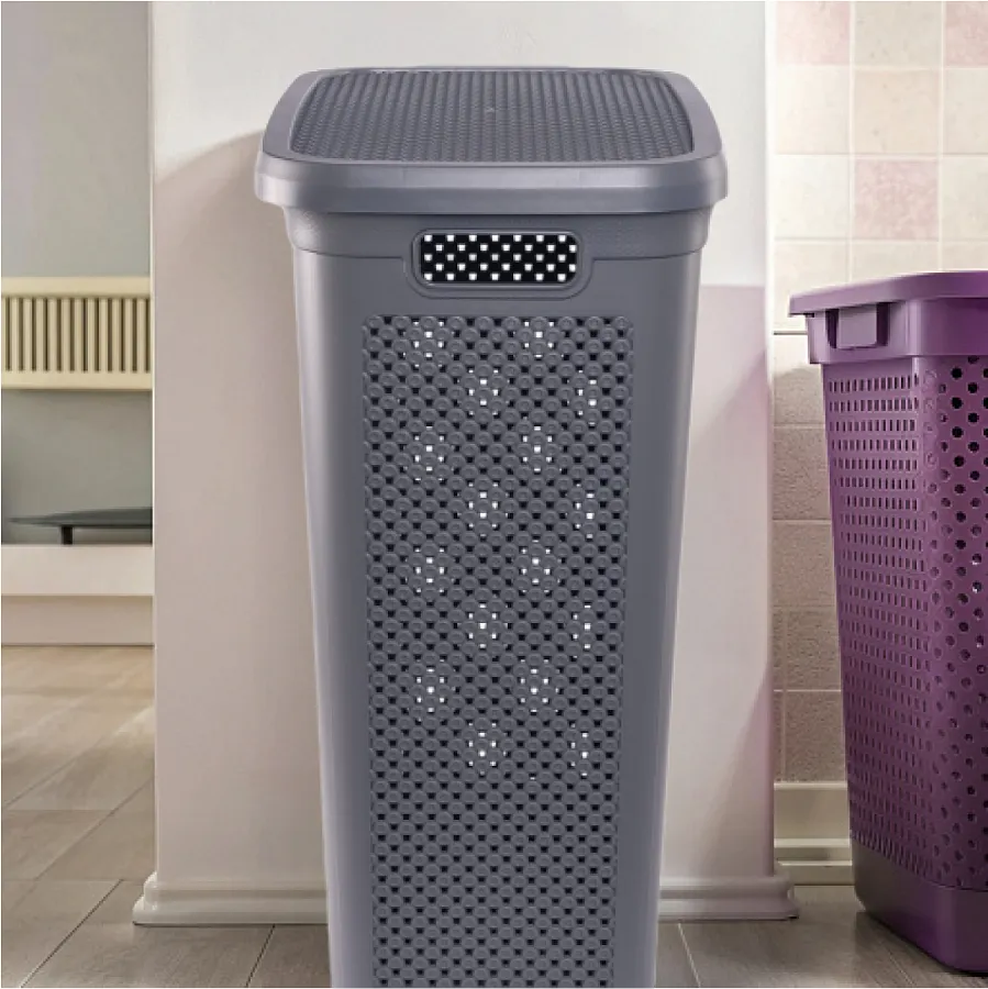 Корзина для белья Hobby Life Diamond / HL081038DG (темно-серый) — фото 4