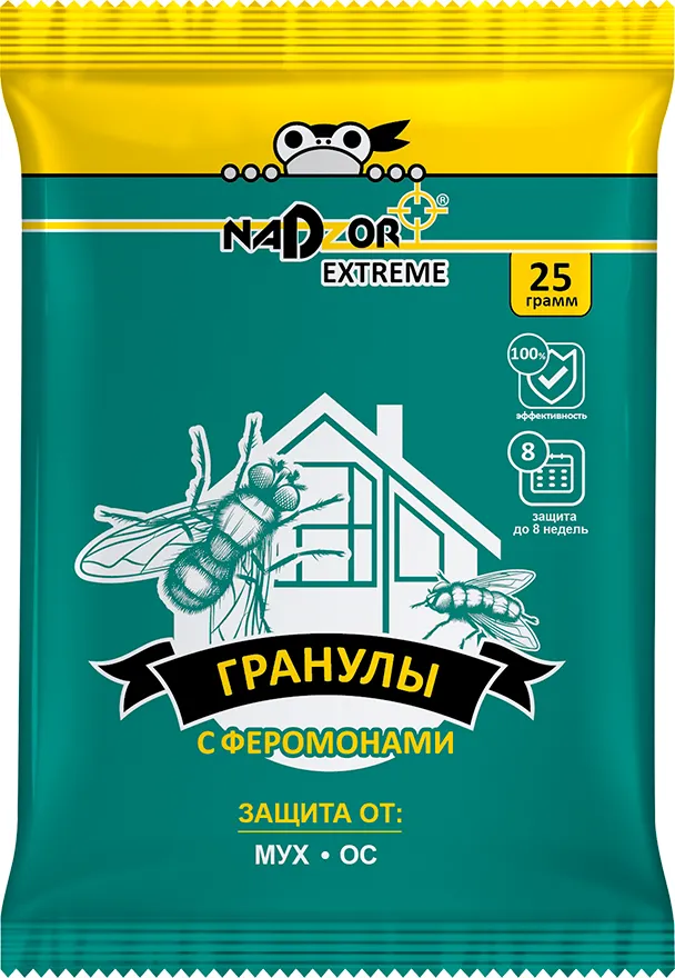 Гранулы от насекомых Nadzor Extreme с феромонами от мух (25г)
