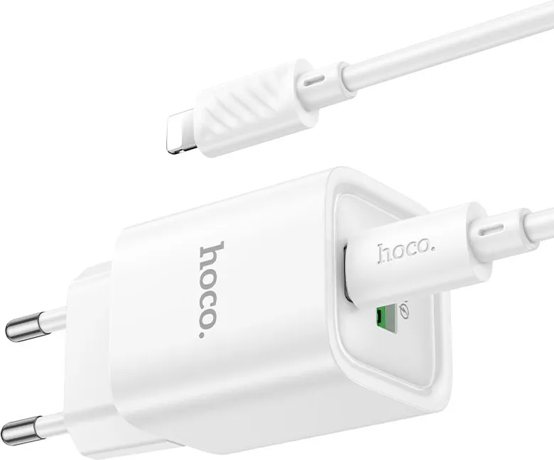 Зарядное устройство сетевое Hoco C149A Charm 30W + кабель (белый) — фото 4