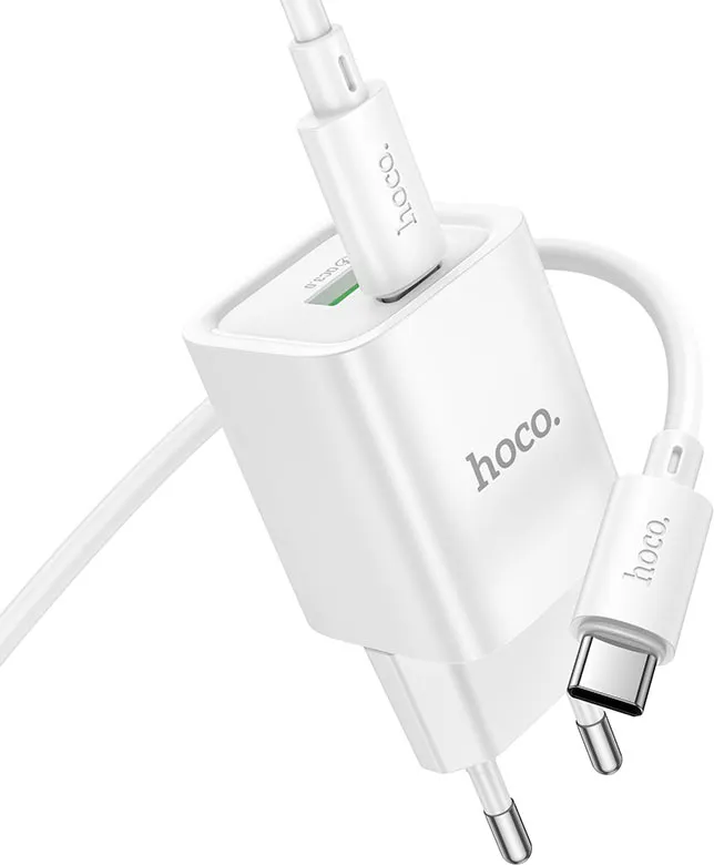 Зарядное устройство сетевое Hoco C149A Charm 30W + кабель (белый) — фото 3