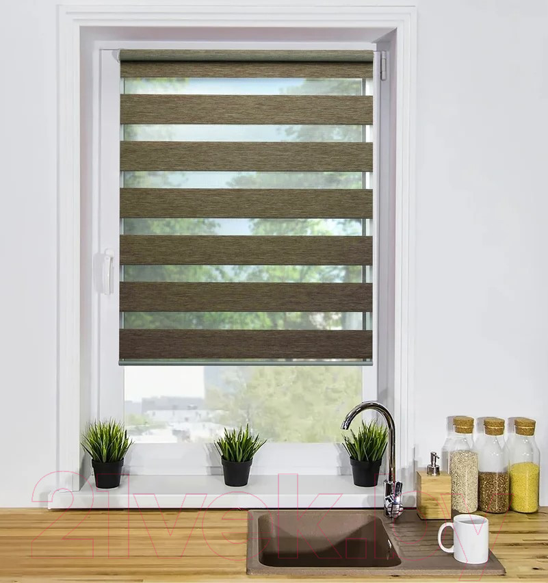 Рулонная штора Lm Decor Винтаж ДН LB 50-04 85x160 (коричневый) — фото 3