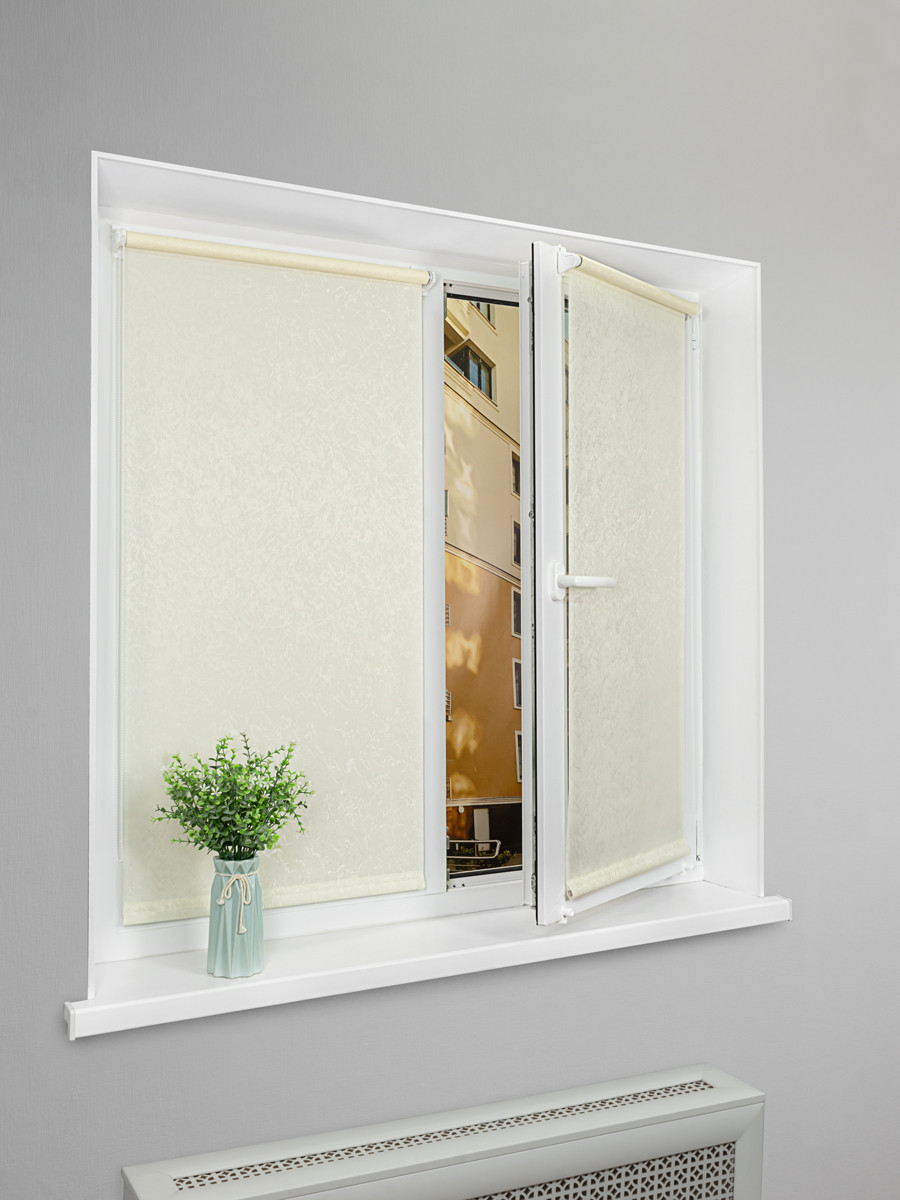 Рулонная штора Lm Decor Жаккард LM 66-02 64x215 (кремовый) — фото 4