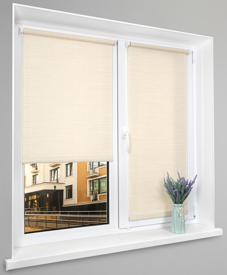 Рулонная штора Lm Decor Жаккард LM 66-02 90x160 (кремовый)