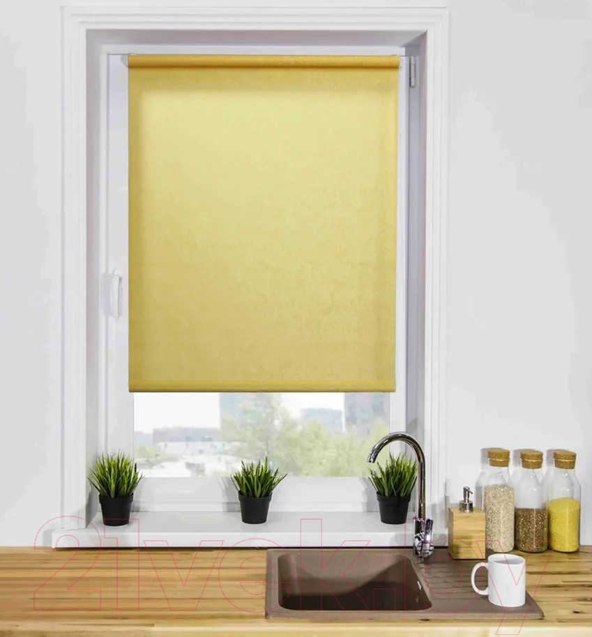 Рулонная штора Lm Decor Жаккард LM 66-03 85x160 (желтый) — фото 3