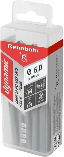 Набор сверл Rennbohr 6.0x93мм Dinamic P9M3 / 666060 (10шт)