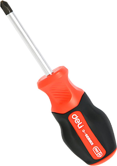 Отвертка Deli RS EDL3459 (PH2x38мм, черный/красный)