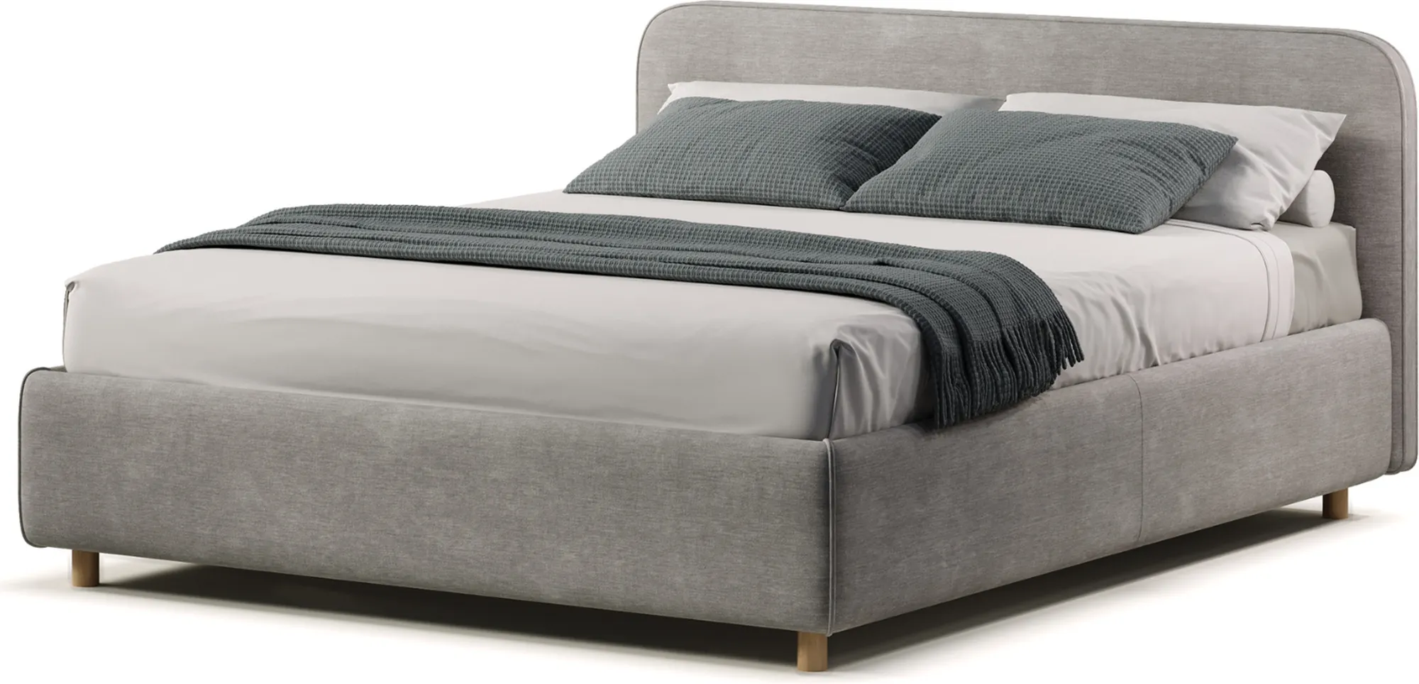 Двуспальная кровать Sonit Mia 160x200 шенилл Eclipse (07 светло-серый)