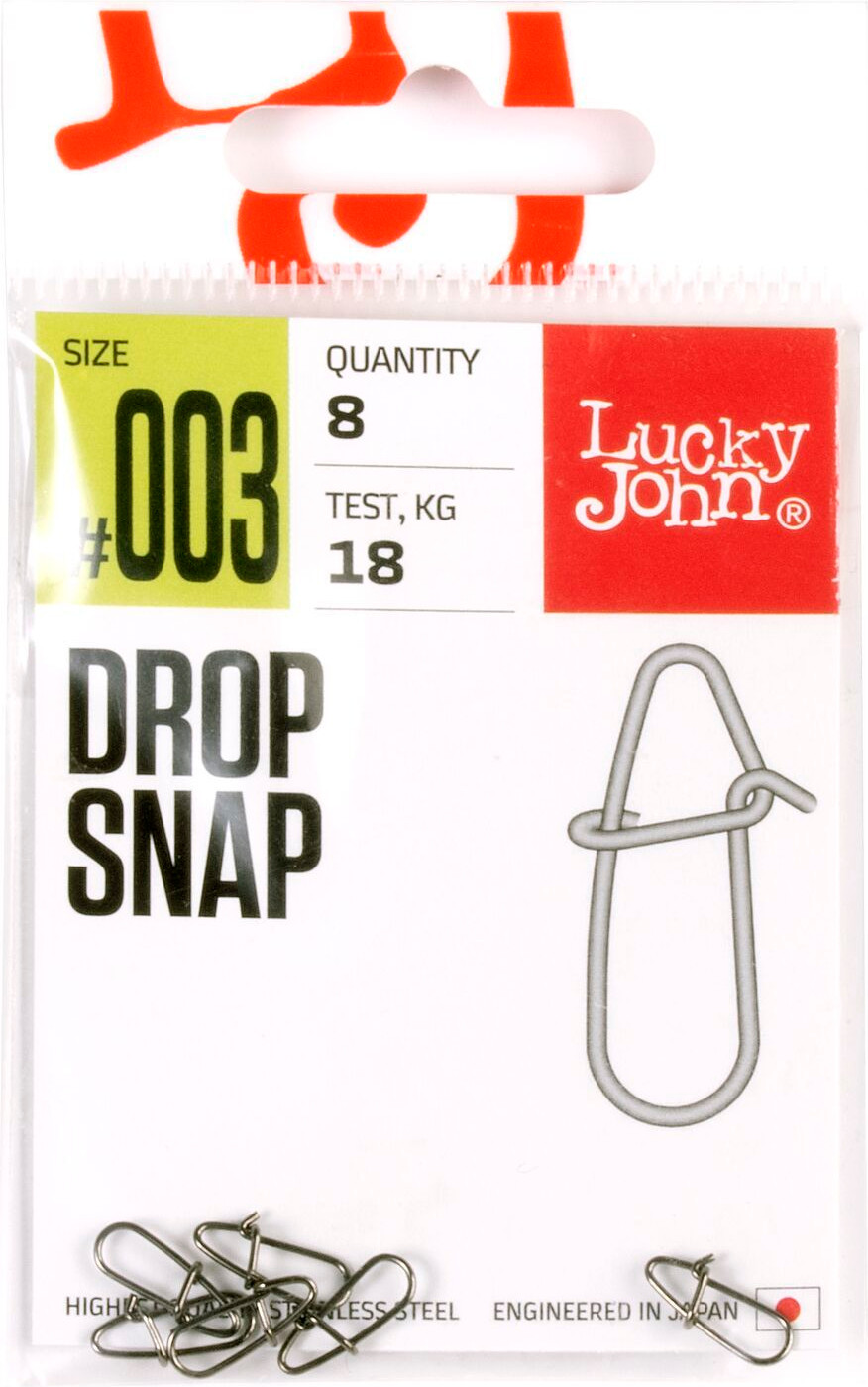 Набор застежек рыболовных Lucky John Pro Series Drop Snap 003 / LJP5125-003 (8шт) — фото 2