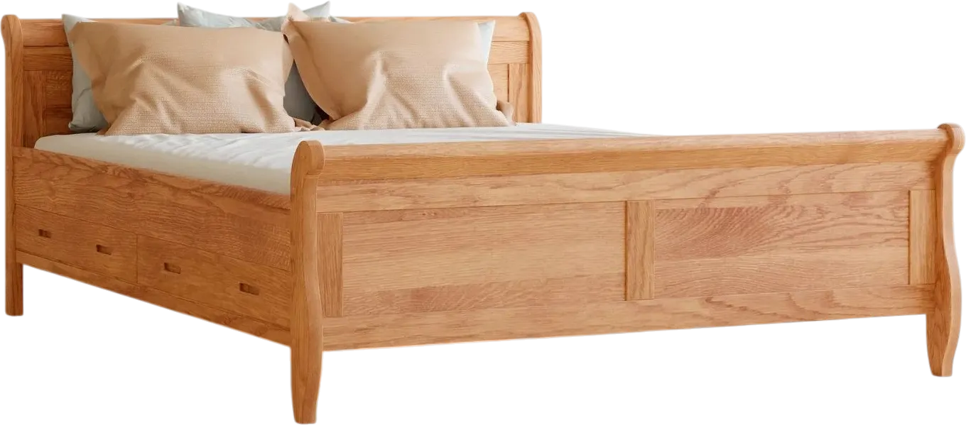 Двуспальная кровать Dipriz Мелания 180x200 / Д.83312.1 (дуб/дуб масло)