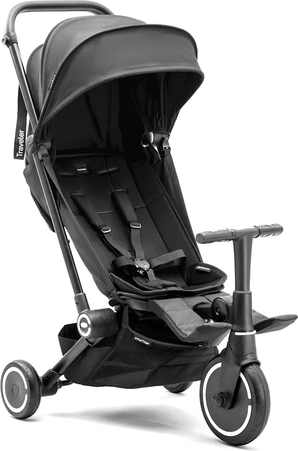 Трехколесный велосипед с ручкой Smart Trike Traveler. Onyx black / 5900800