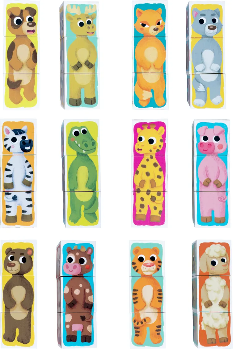 Развивающий игровой набор Baby Toys Умные кубики. Зверопутаница / 05830 — фото 6