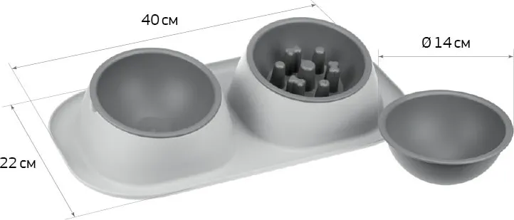 Набор мисок для животных Idea Твикс Макси М 1813 (смоки) — фото 2