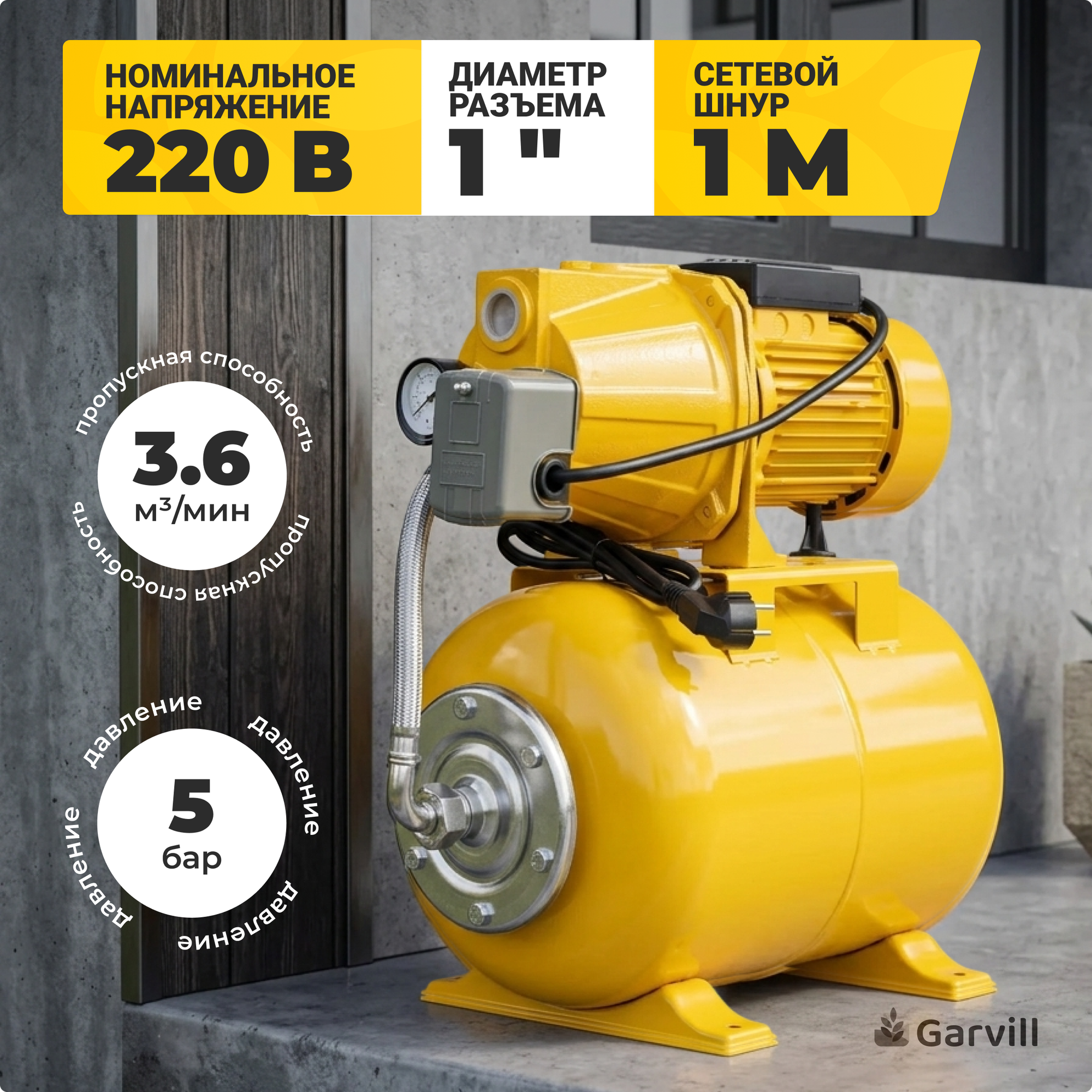 Насосная станция Garvill PS1300-WS — фото 2