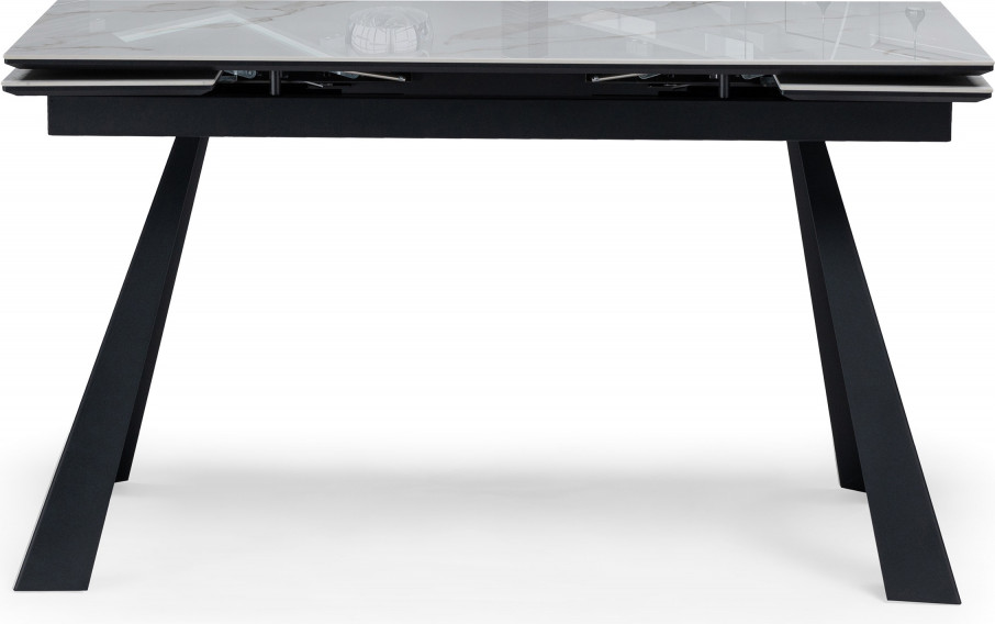 Обеденный стол Woodville Маунт 140x80 / 621199 (белый мрамор/черный кварц/черный) — фото 5
