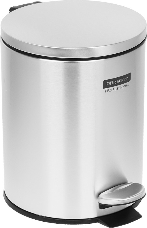 Мусорное ведро OfficeClean Professional Simple 329046 (5л, нержавеющая сталь/хром)