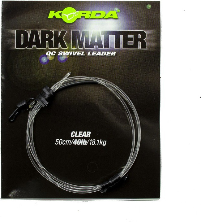 Поводок рыболовный Korda Dark Matter Leader QC Swivel 50см Clear 40lb / KSZ73 — фото 2