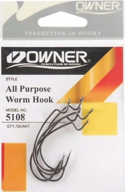 Набор крючков рыболовных Owner All Purpose Softbait Hook BC №4/0 / 5108-141 (4шт)