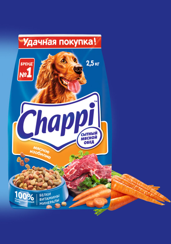Сухой корм для собак Chappi Всех пород Сытный мясной обед. Мясное изобилие (2.5кг) — фото 2