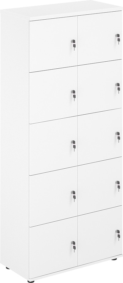 Шкаф Norden 10 ячеек 80х40х186.6 / SG.820.WH.WH (белый/белый)
