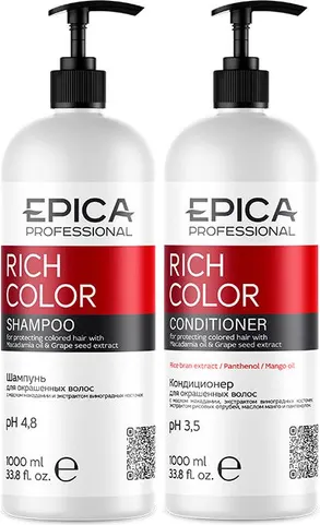 Набор косметики для волос Epica Professional Rich Color Шампунь+Кондиционер (2x1л) — фото 2