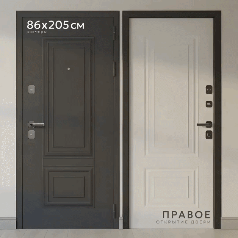 Входная дверь Guard МПТ-28 86x205 правая (муар 7024/белый матовый)