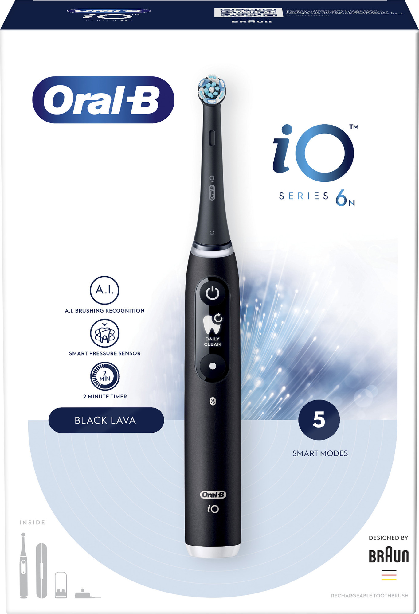Электрическая зубная щетка Braun Oral-B / iOM6.1B6.2DK (со сменными насадками, 4шт) — фото 2