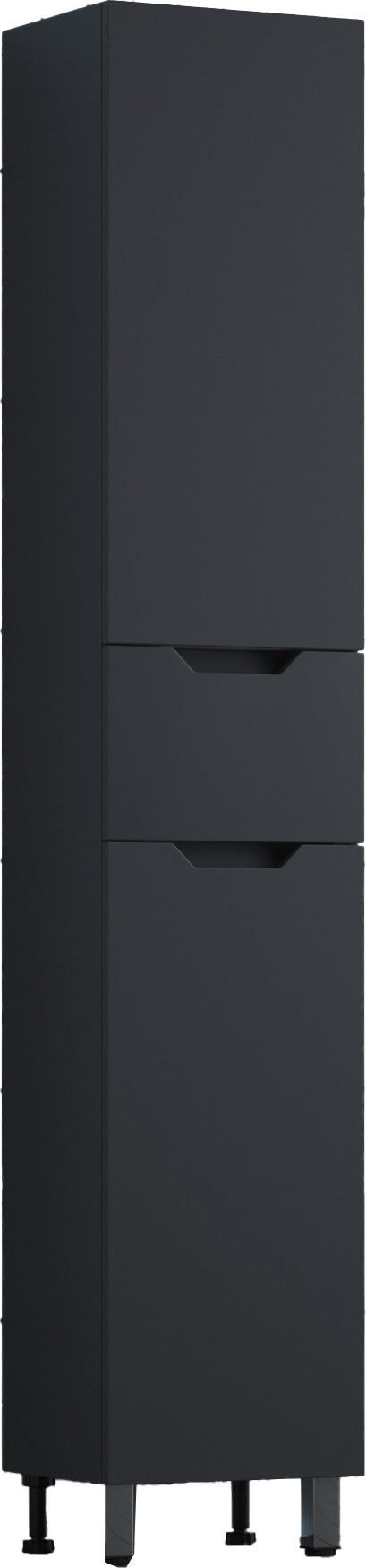 Шкаф-пенал для ванной Symbolite Остин 36 Plus 1 ящик (графит, эмаль)