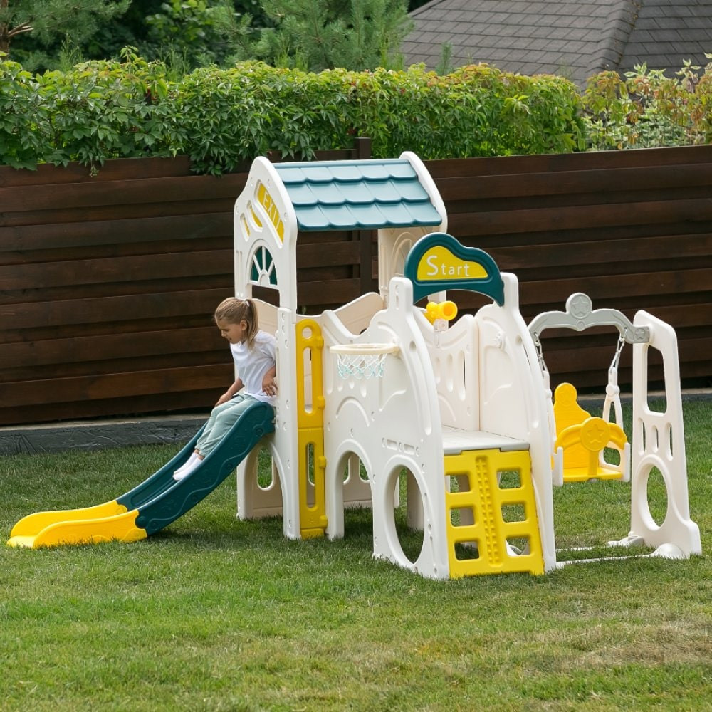 Игровой комплекс UNIX Kids Playhouse с горкой и качелями / ppphslswcgy — фото 4
