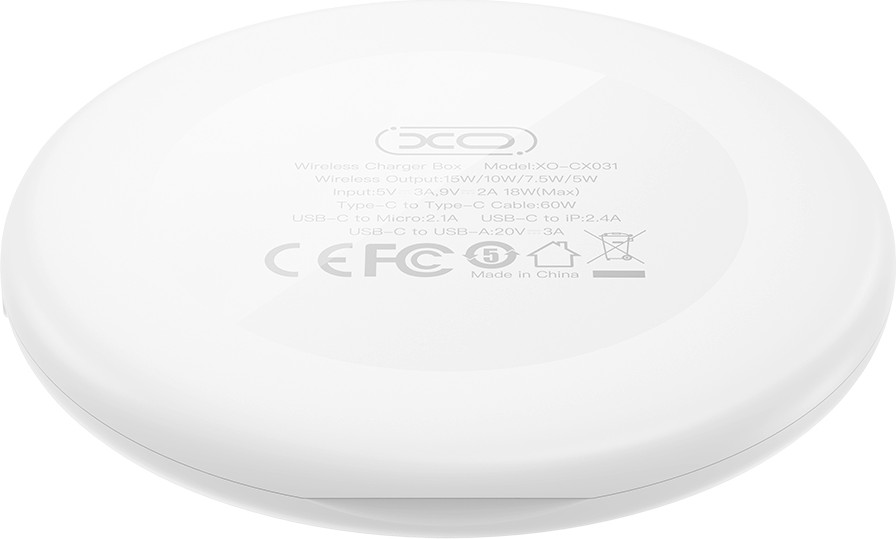 Зарядное устройство беспроводное XO CX031 15W органайзер (белый)