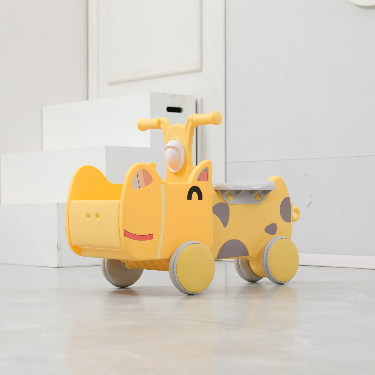 Каталка детская UNIX Kids Hippo Yellow / ptscar68yel — фото 3