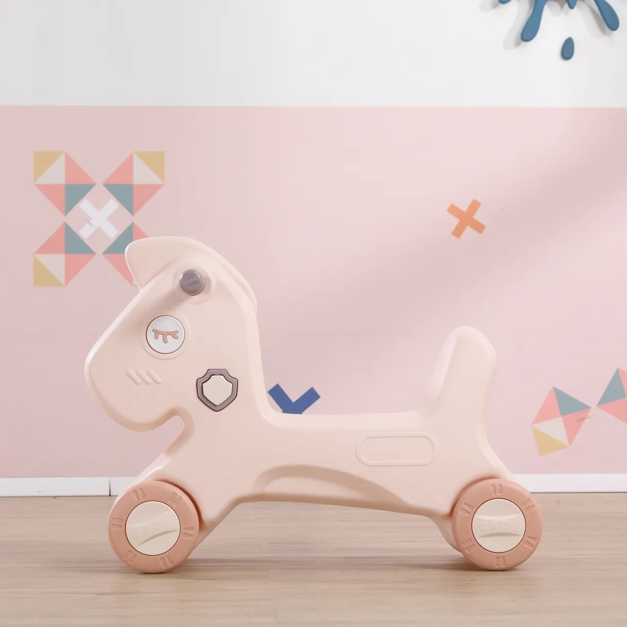 Качалка-каталка UNIX Kids Лошадка / pprhros (розовый) — фото 6