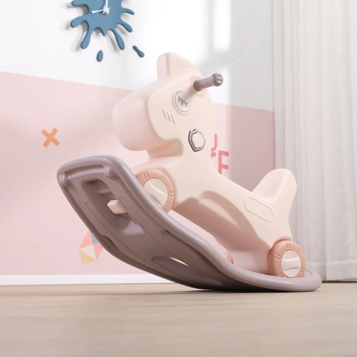 Качалка-каталка UNIX Kids Лошадка / pprhros (розовый) — фото 5