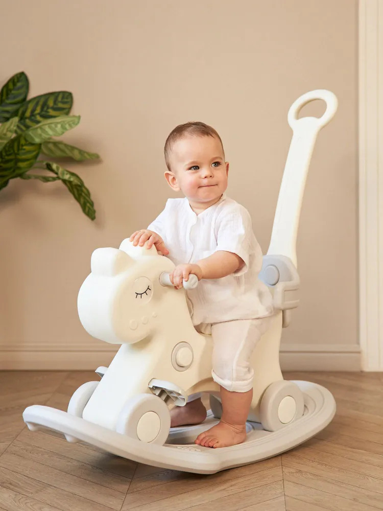 Качалка-каталка UNIX Kids Лошадка с ручкой / pprhwhgry (серый) — фото 4