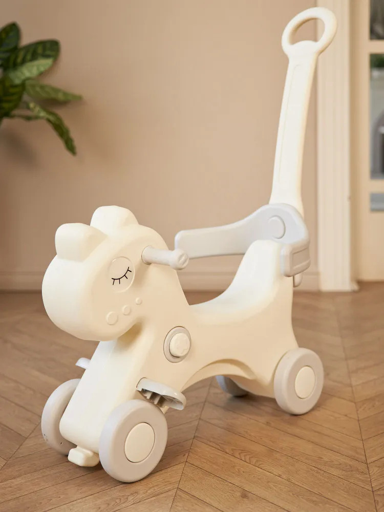 Качалка-каталка UNIX Kids Лошадка с ручкой / pprhwhgry (серый) — фото 2