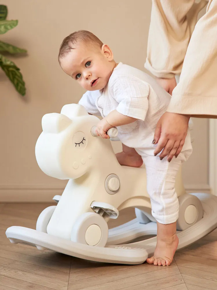 Качалка-каталка UNIX Kids Лошадка с ручкой / pprhwhgry (серый) — фото 5