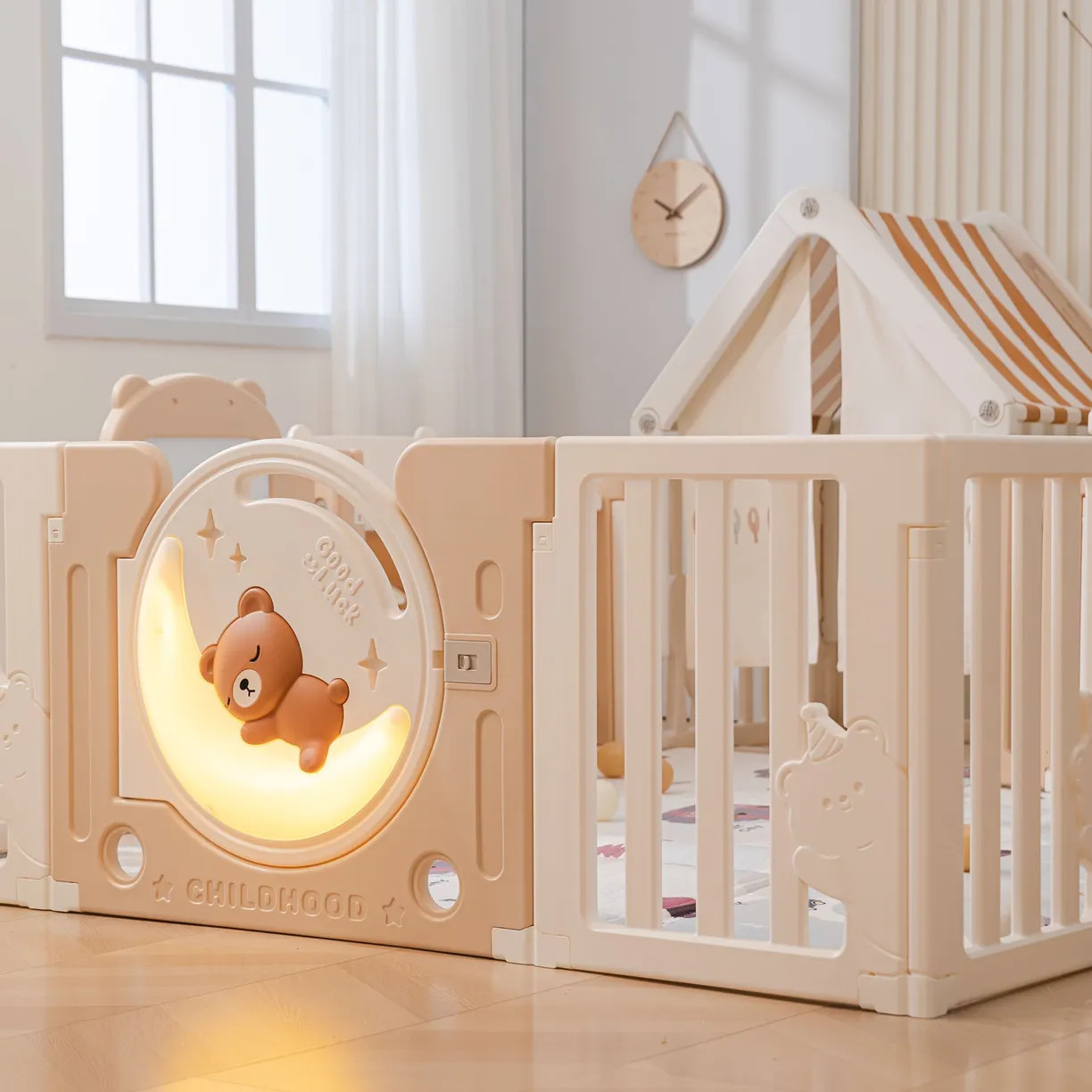 Игровой манеж UNIX Kids DeLuxe House&Storage 180x200 / pplxswhs200wc (Camel) — фото 6