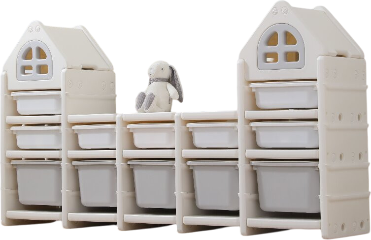 Стеллаж игровой UNIX Kids 12 ящиков / ptstw12gry (серый)