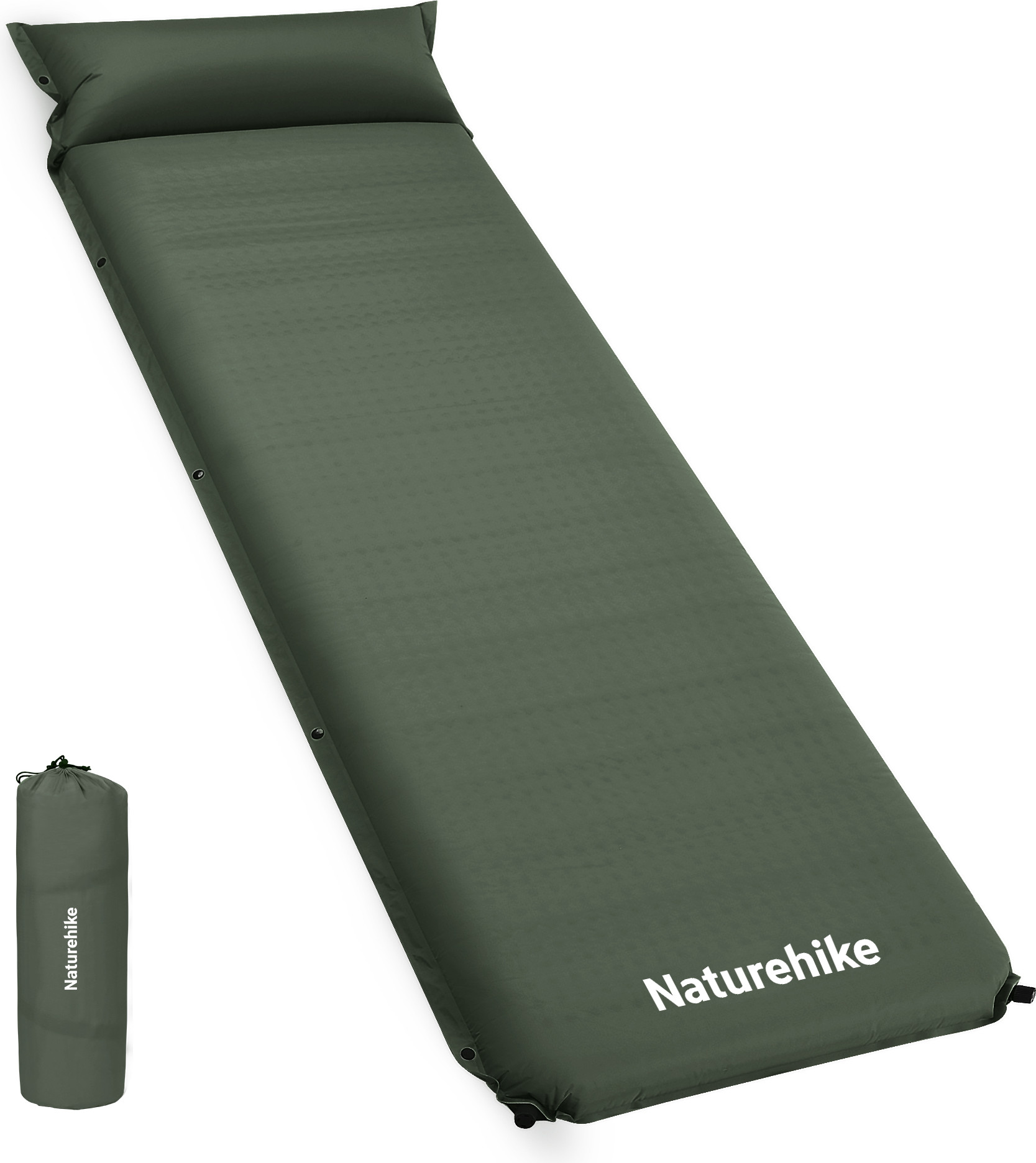 Туристический коврик Naturehike 200х63х10см / CNK2450WS020-AGRP (с подушками, зеленый) — фото 2