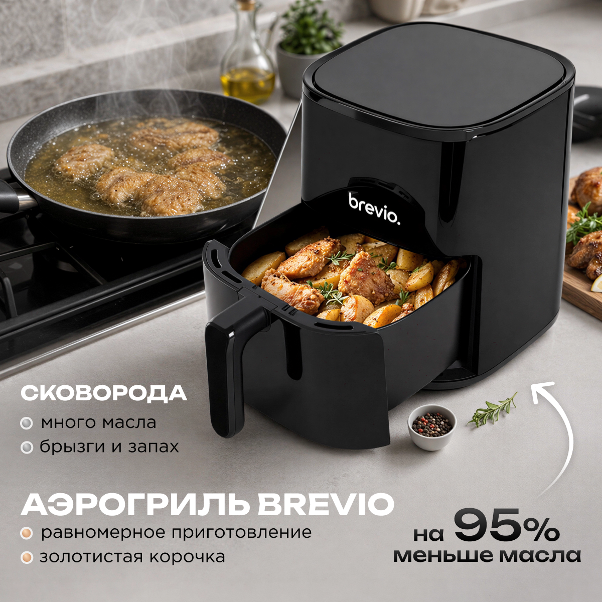 Аэрогриль Brevio WD1221 — фото 2
