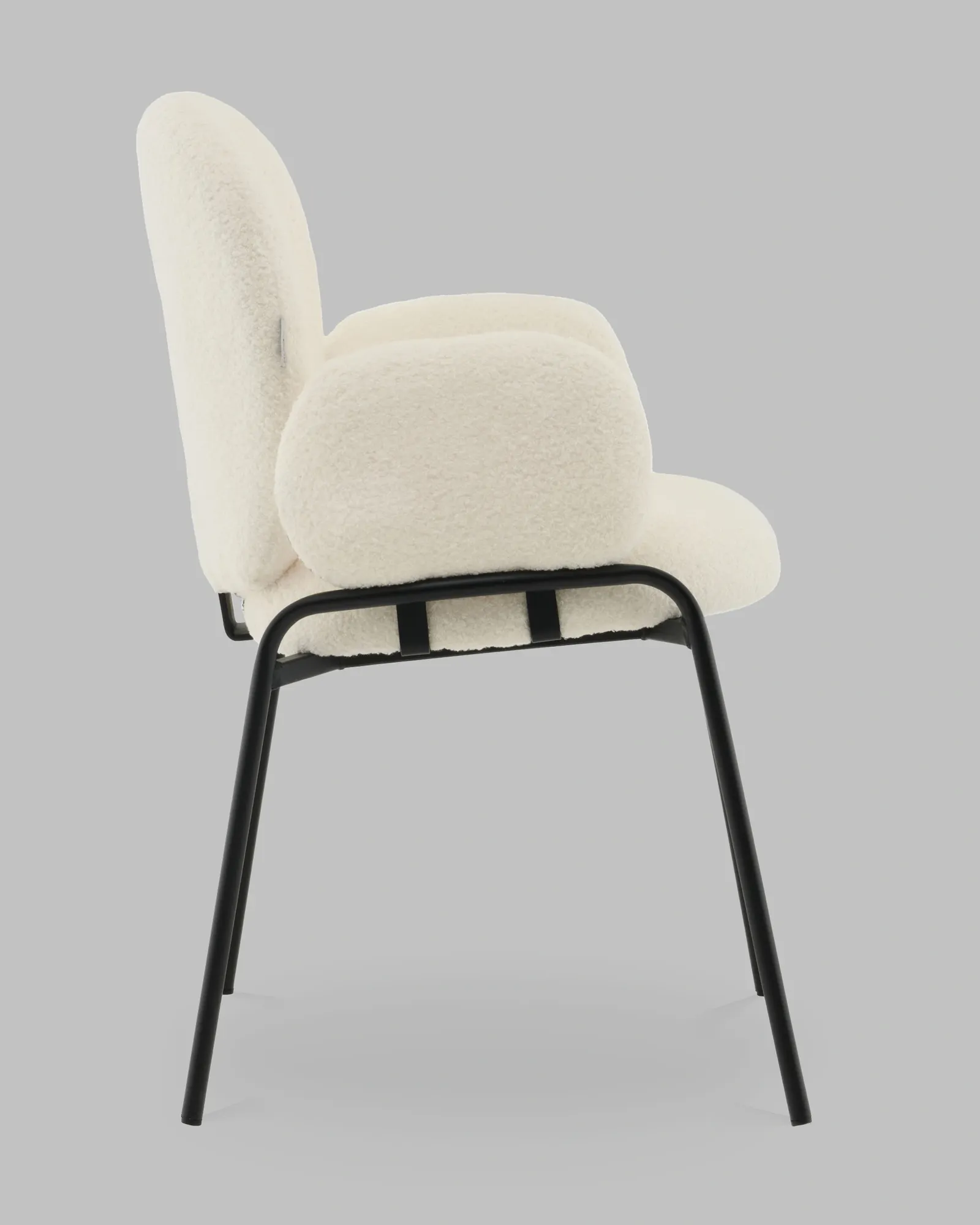 Стул Stool Group Моллек с подлокотниками / AV 338-F01-9005 (букле молочный) — фото 3