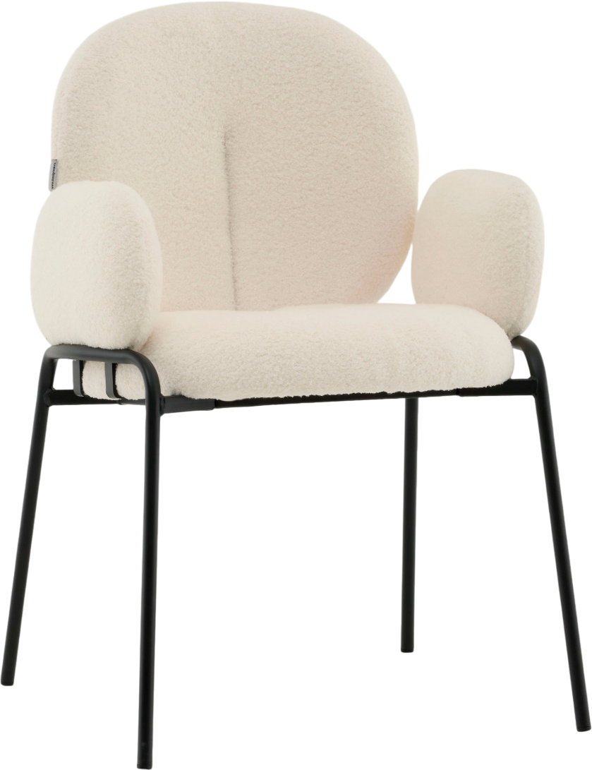 Стул Stool Group Моллек с подлокотниками / AV 338-F01-9005 (букле молочный)