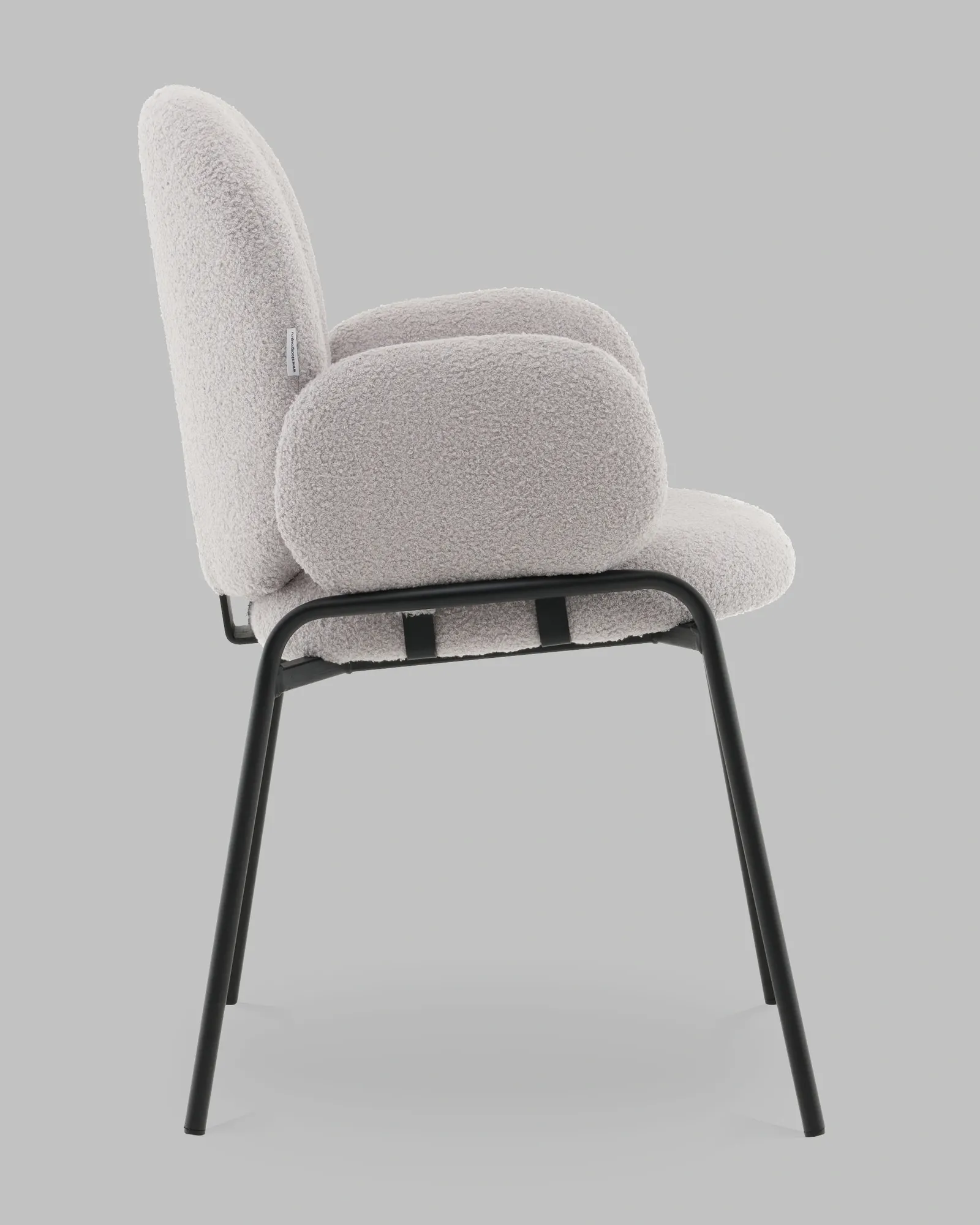 Стул Stool Group Моллек с подлокотниками / AV 338-F81-9005 (букле светло-серый) — фото 3
