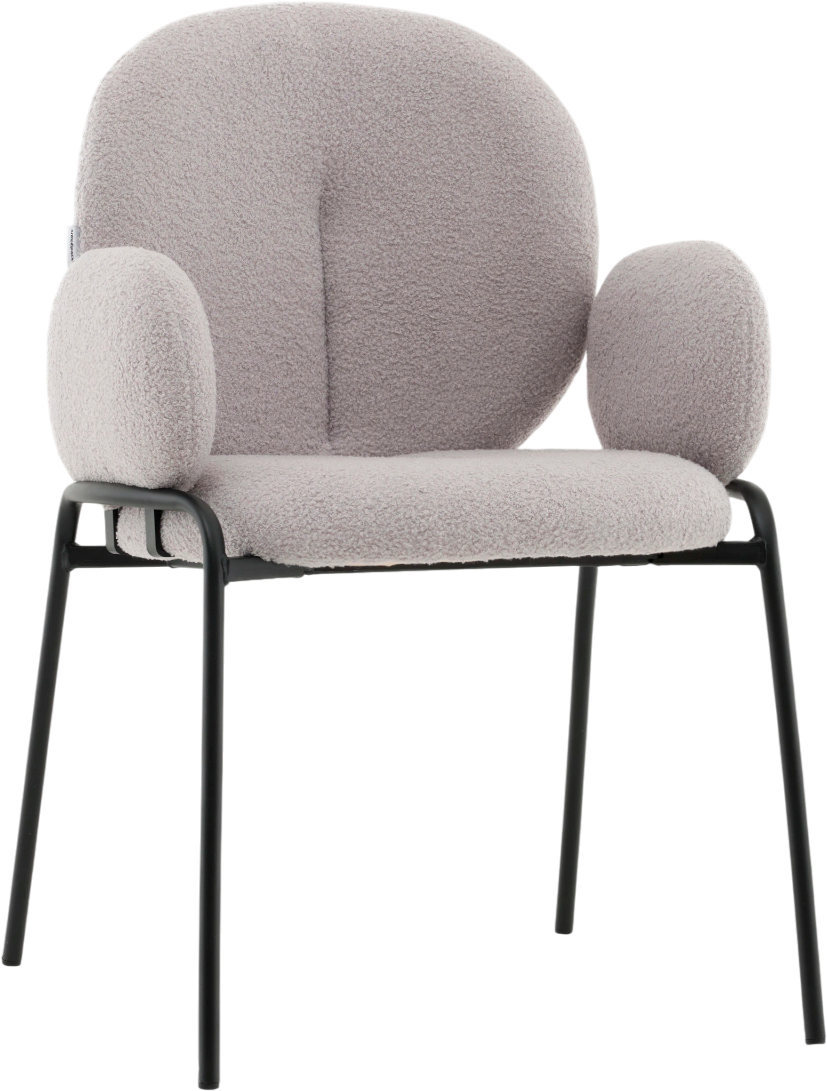 Стул Stool Group Моллек с подлокотниками / AV 338-F81-9005 (букле светло-серый) — фото 1